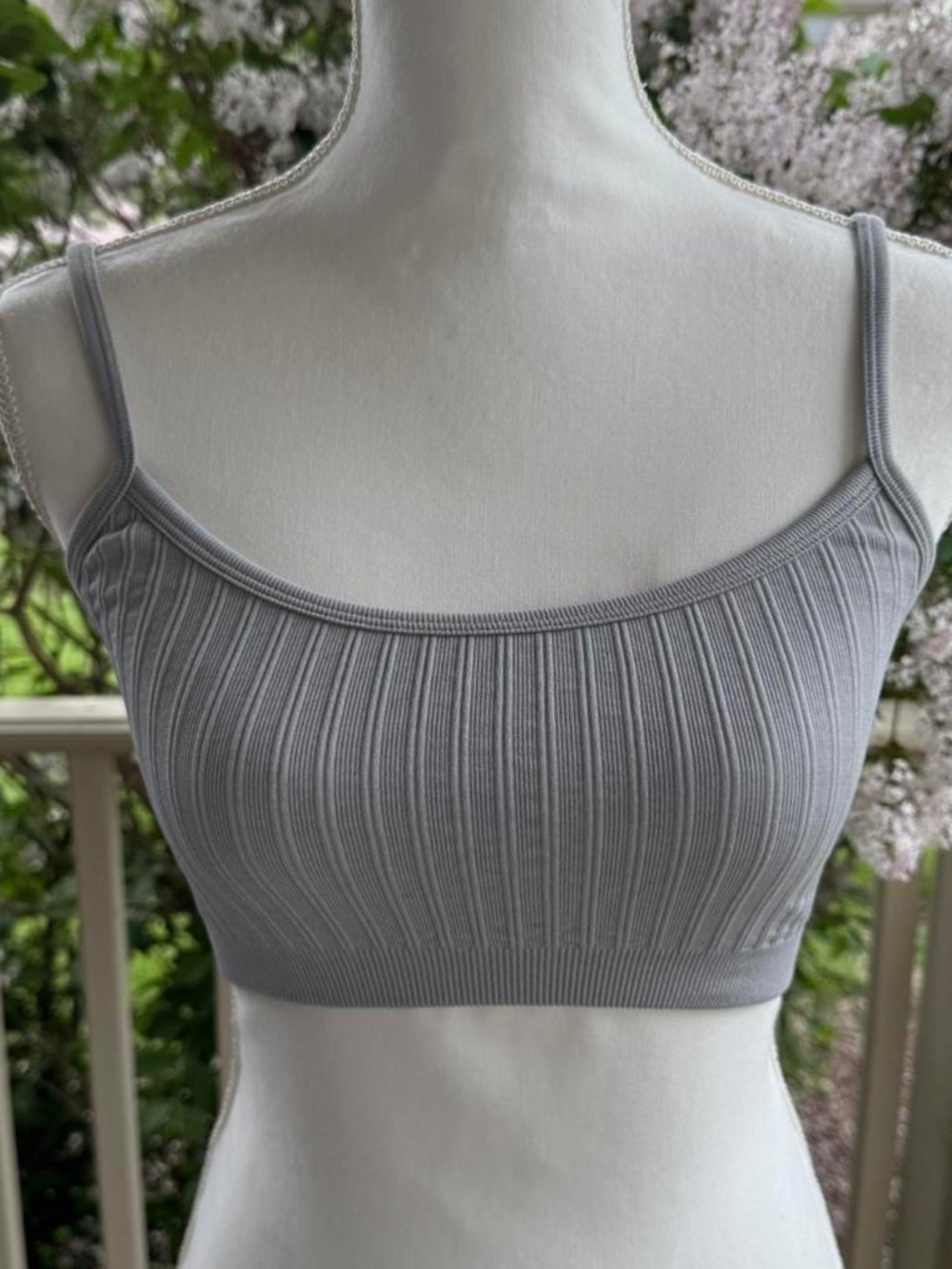 Aerie Light Gray Ribbed Bralette